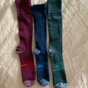 3 pair men’s  L BOMBAS compression knee high-new